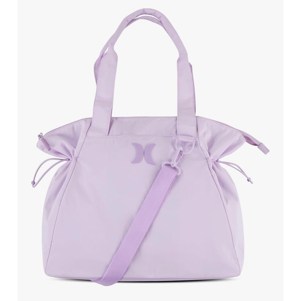 Hurley Horizon Shopper Tote Bag Lavender Drawstring Side‎ Crossbody Strap